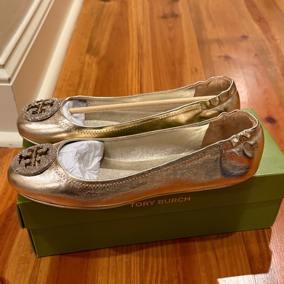 Tory Burch Metallic Gold Flats - Picture 4 of 5
